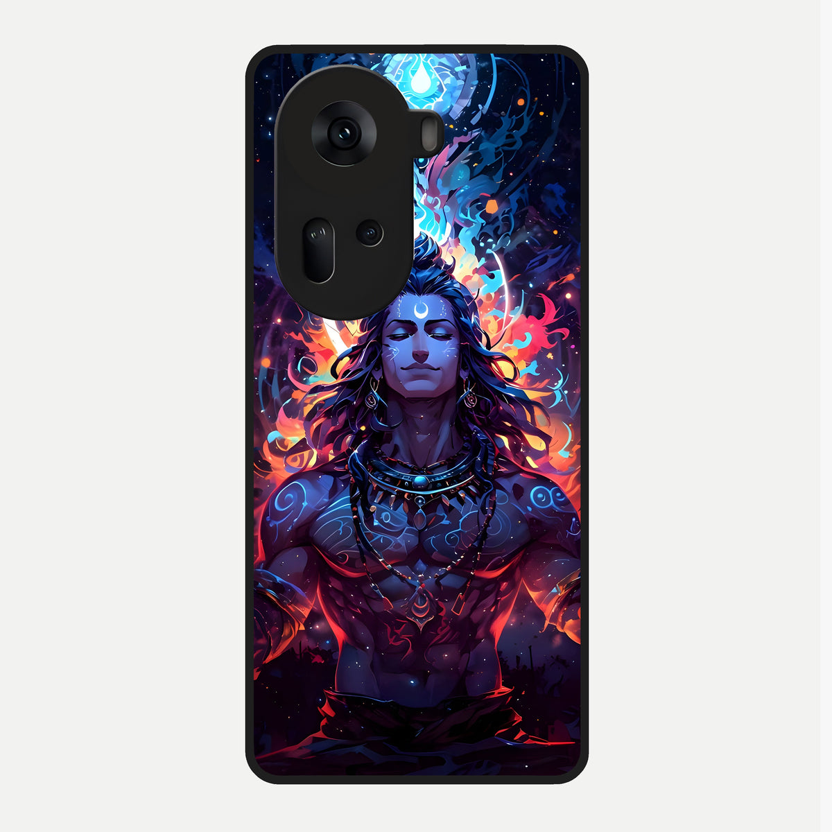  Divine Fire Shiv Glass Case For Oppo Reno 11 5G back cover – full design glossy printed glass finish