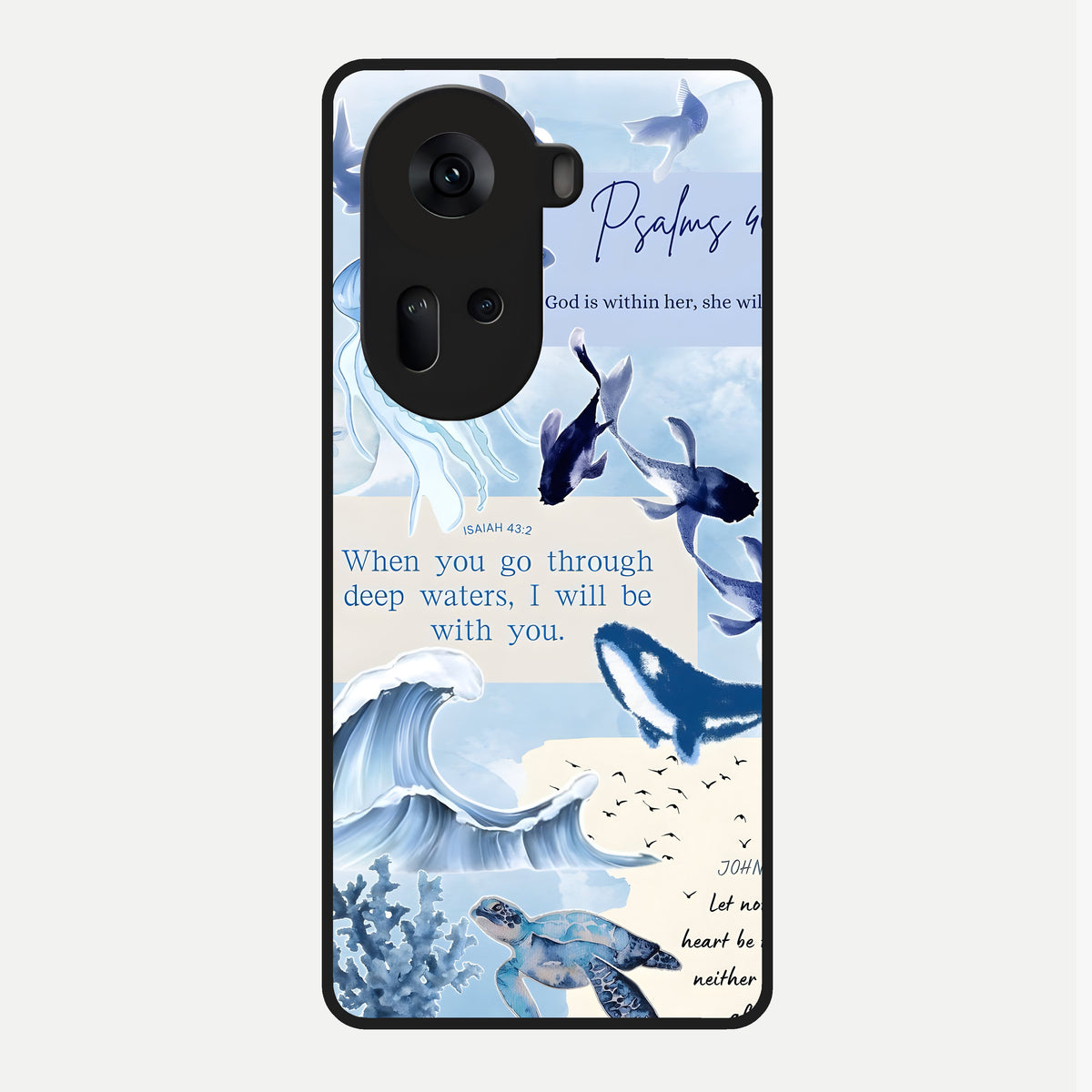  Faithful Ocean Promise Glass Case For Oppo Reno 11 5G back cover – full design glossy printed glass finish