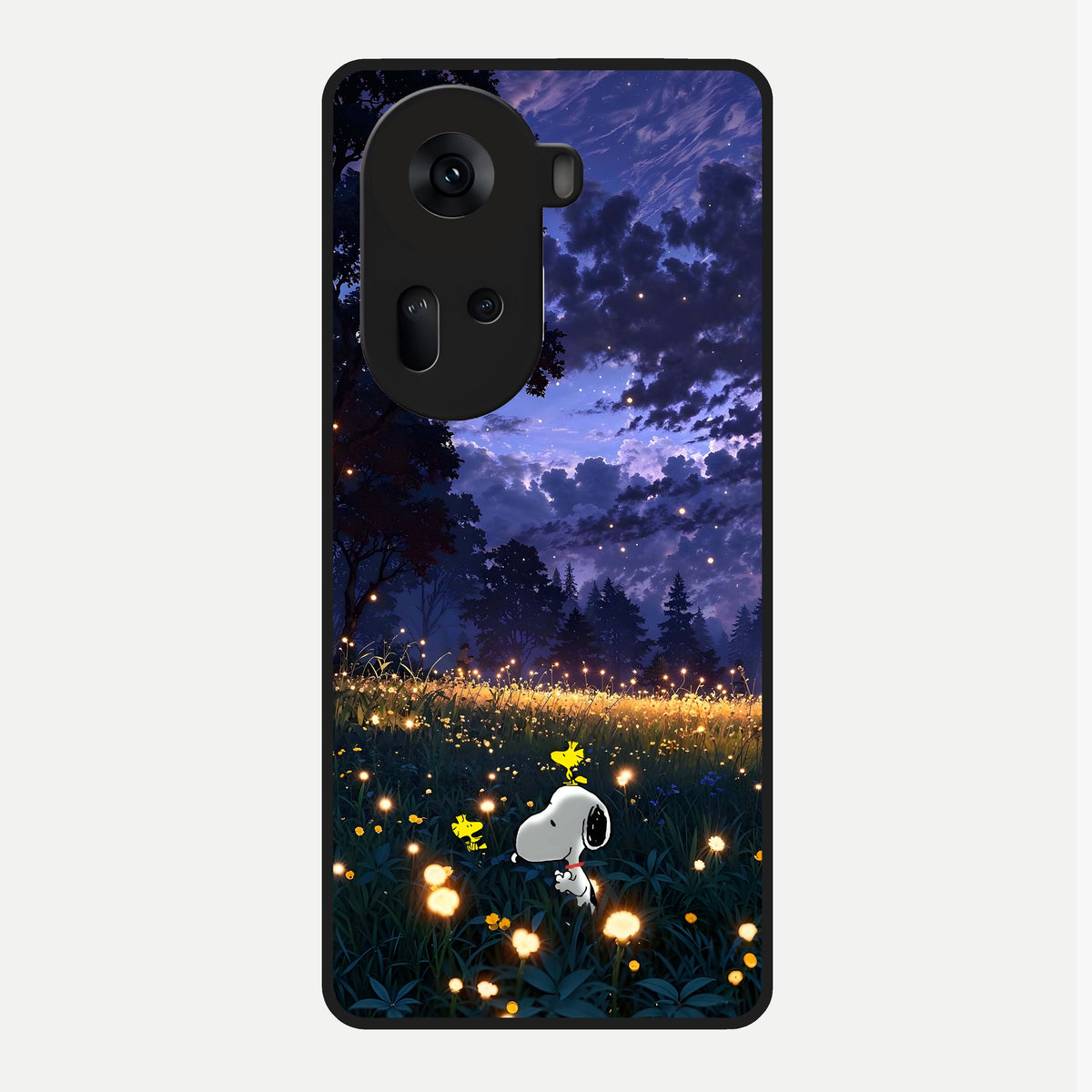  Firefly Meadow Magic Glass Case For Oppo Reno 11 5G back cover – full design glossy printed glass finish