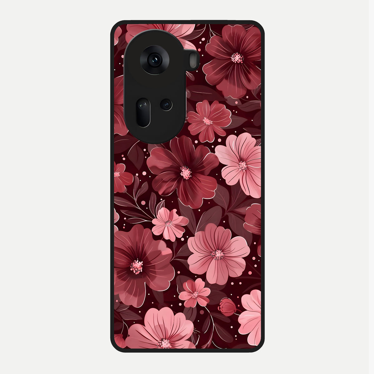  Flower Blush Bloom Glass Case For Oppo Reno 11 5G back cover – full design glossy printed glass finish