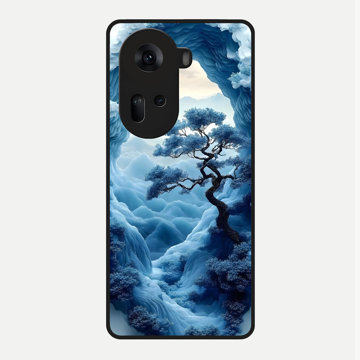  Frozen Serenity Gate Glass Case For Oppo Reno 11 5G back cover – full design glossy printed glass finish