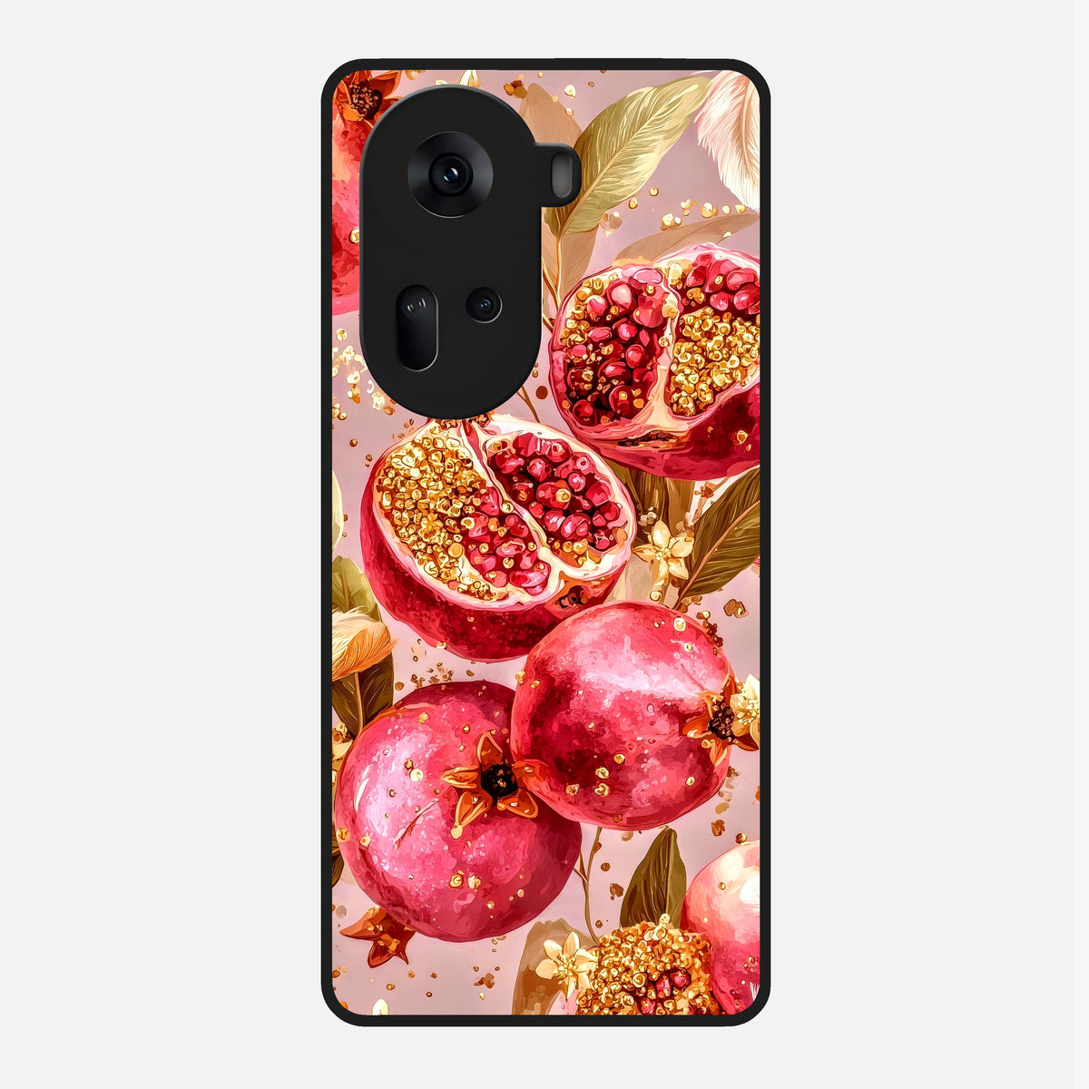  Golden Bloom Glow Glass Case For Oppo Reno 11 5G back cover – full design glossy printed glass finish