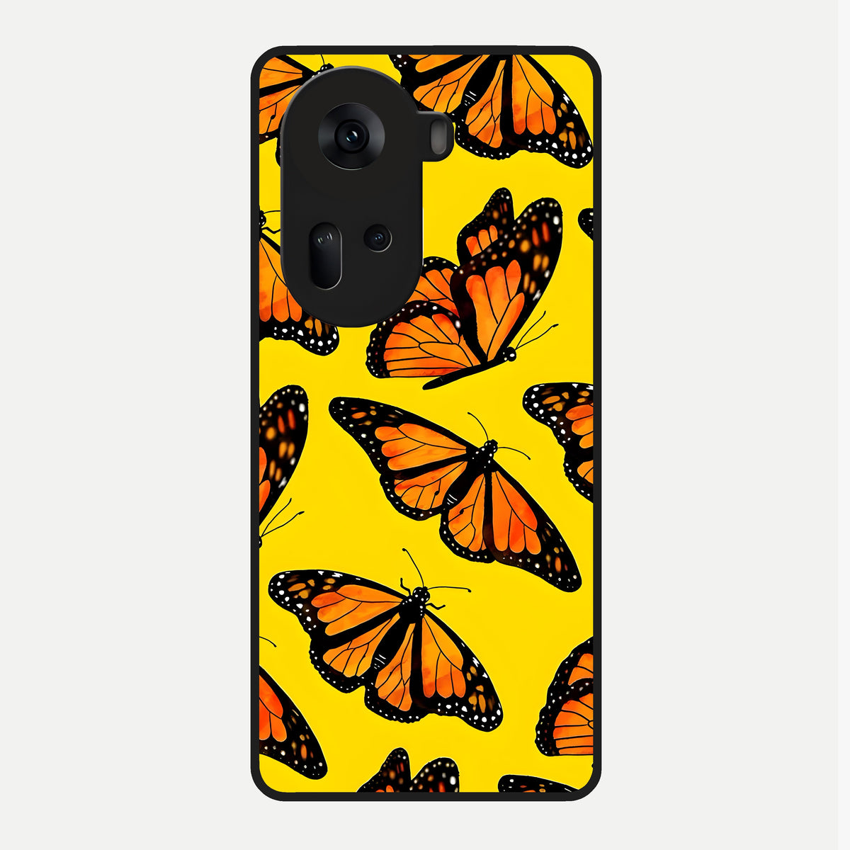  Golden Wing Flight Glass Case For Oppo Reno 11 5G back cover – full design glossy printed glass finish