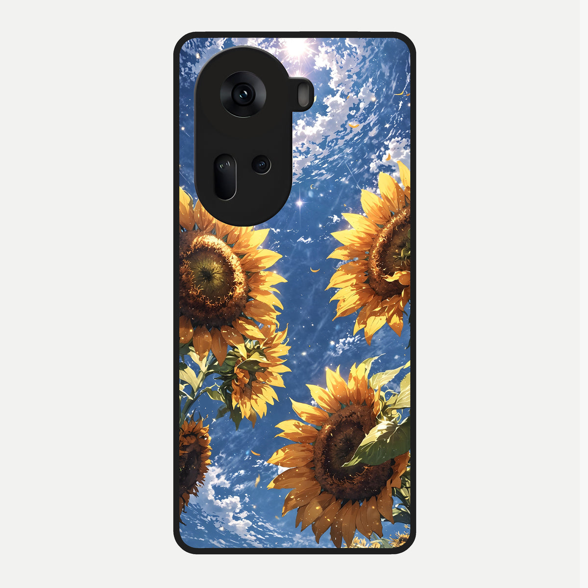  Heavenly Sunflower Rise Glass Case For Oppo Reno 11 5G back cover – full design glossy printed glass finish