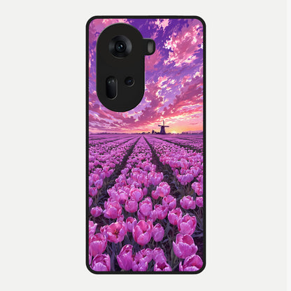  Lavender Dream Skies Glass Case For Oppo Reno 11 5G back cover – full design glossy printed glass finish