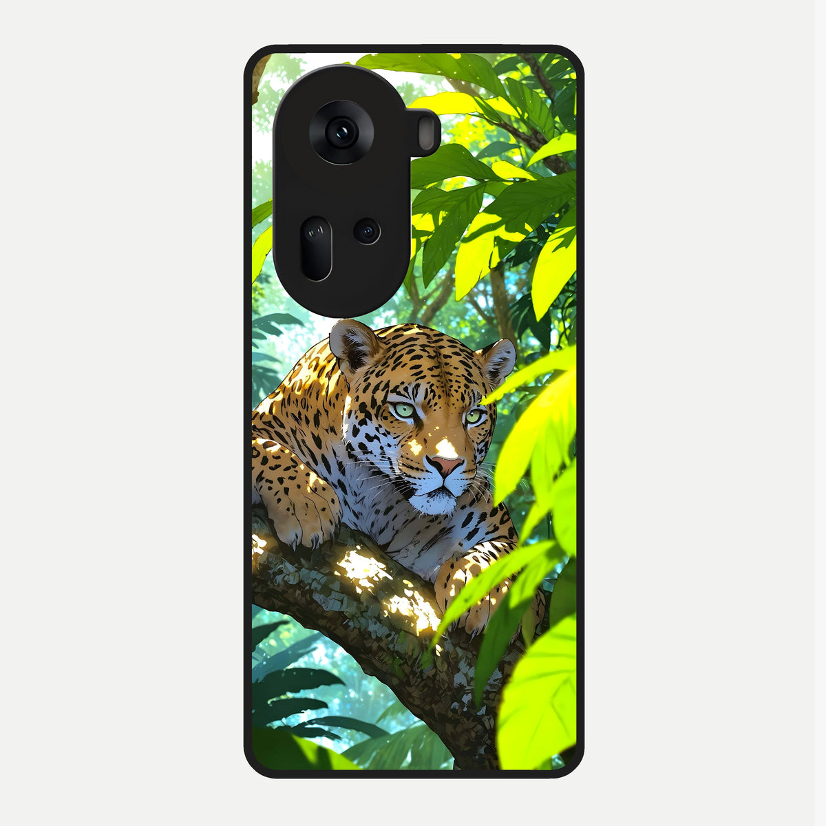  Leopard in Jungle Glass Case For Oppo Reno 11 5G back cover – full design glossy printed glass finish