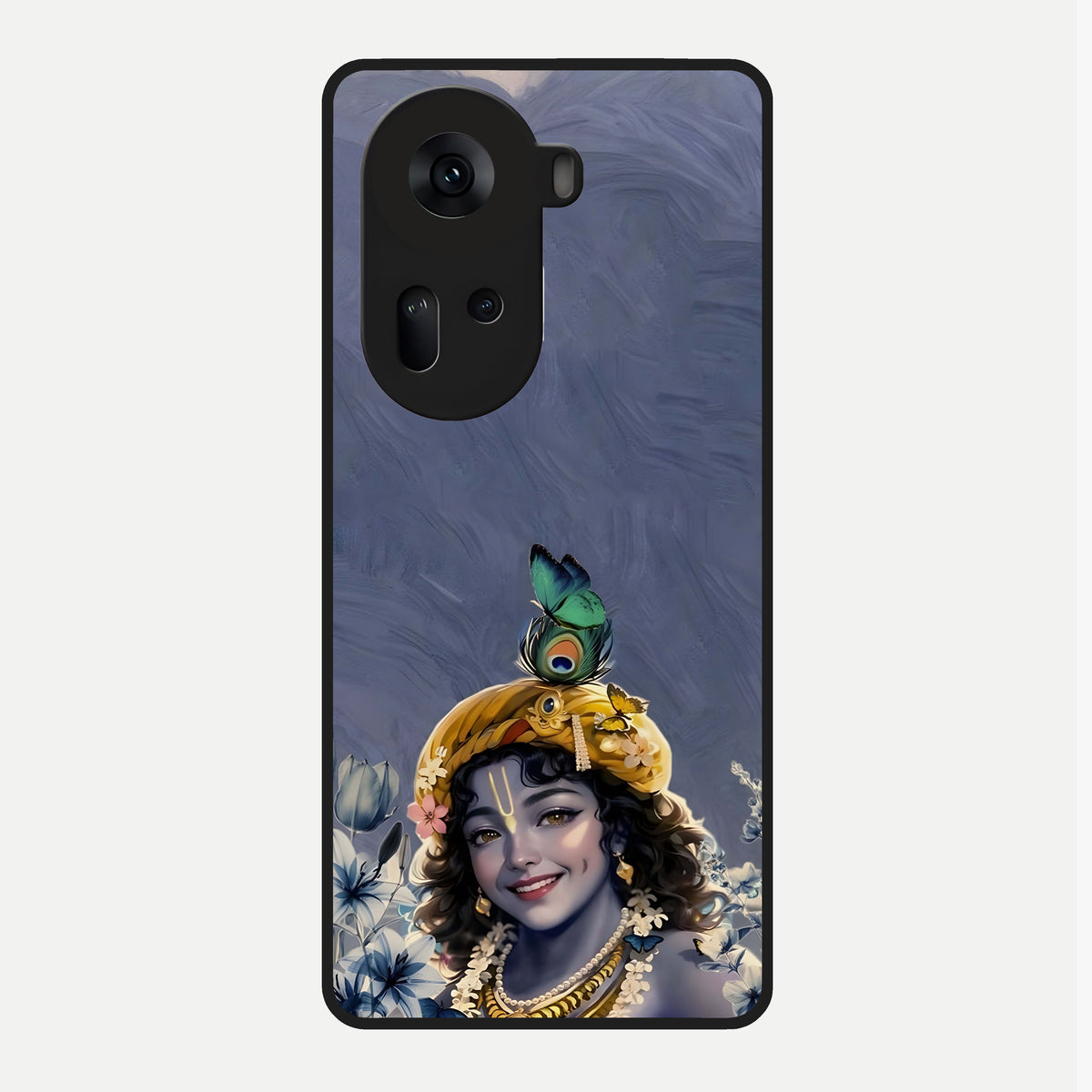  Lord Krishna Glass Case For Oppo Reno 11 5G back cover – full design glossy printed glass finish