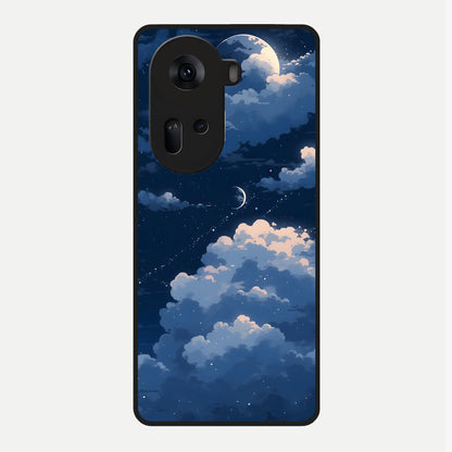  Moon Dream Haze Glass Case For Oppo Reno 11 5G back cover – full design glossy printed glass finish