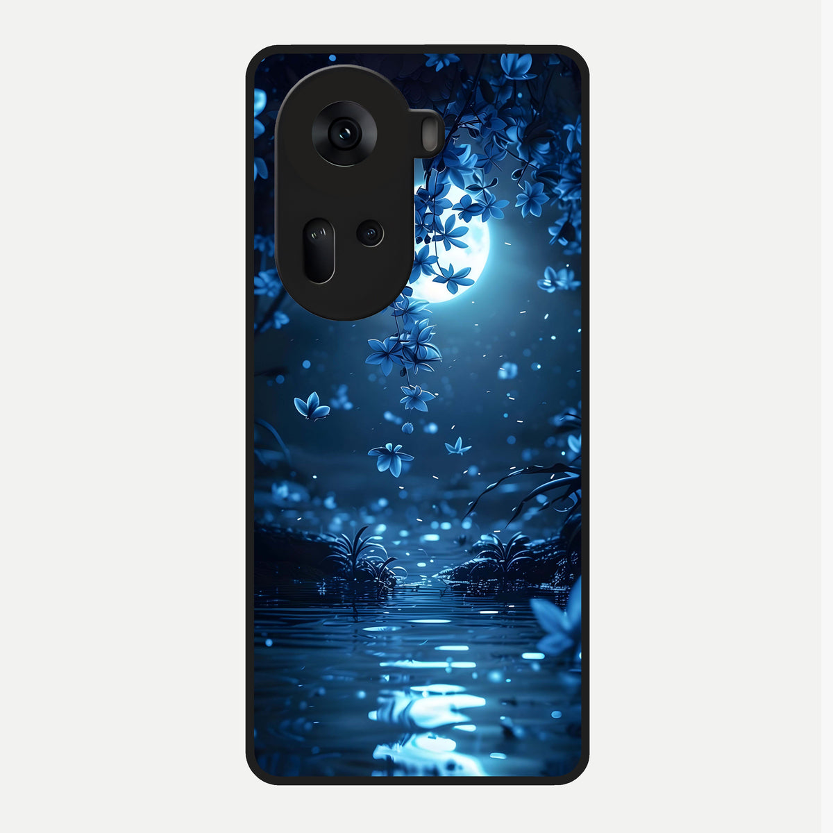 Moonlight Petal Dream Glass Case For Oppo Reno 11 5G back cover – full design glossy printed glass finish