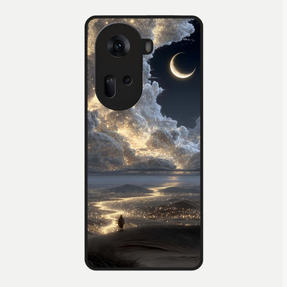  Moonlight Spark Path Glass Case For Oppo Reno 11 5G back cover – full design glossy printed glass finish