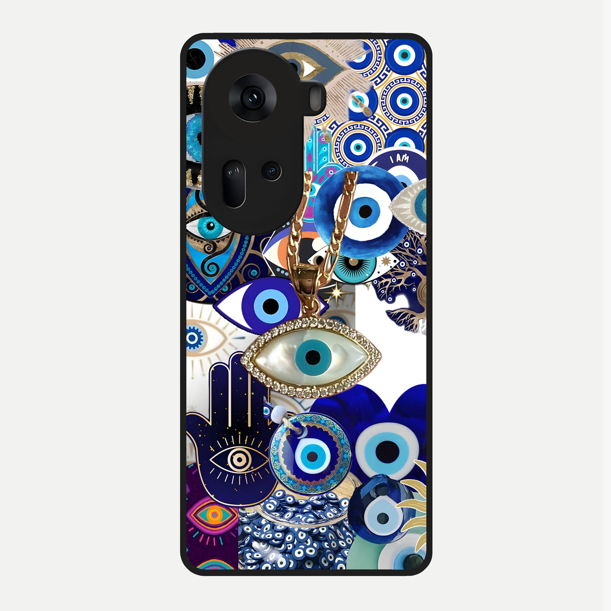  Mystic Charm Eye Glass Case For Oppo Reno 11 5G back cover – full design glossy printed glass finish