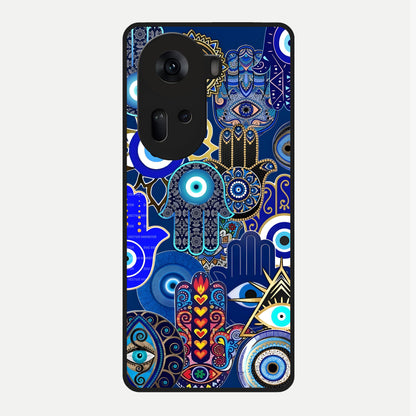  Mystic Palm Guard Glass Case For Oppo Reno 11 5G back cover – full design glossy printed glass finish
