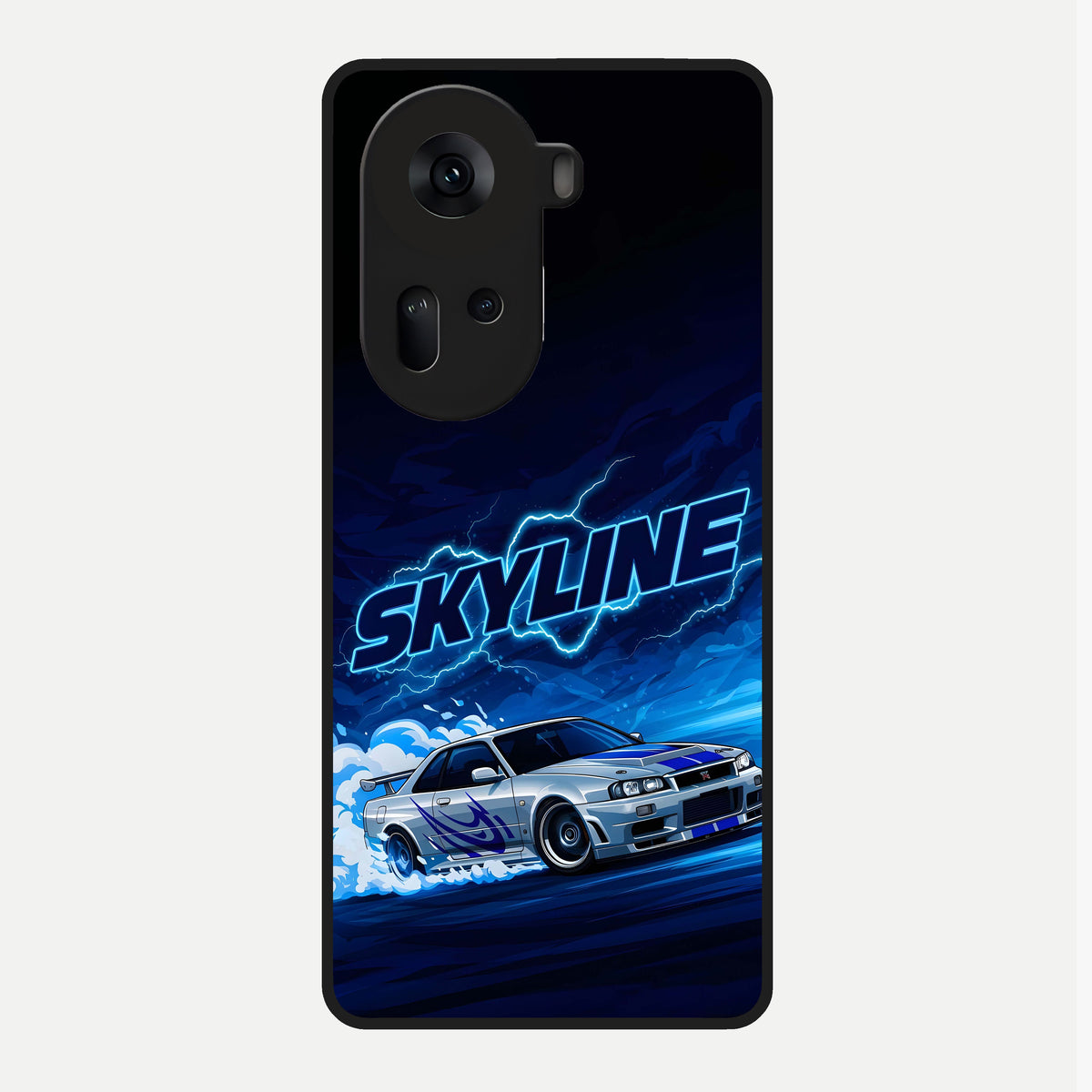  Neon Drift Beast Glass Case For Oppo Reno 11 5G back cover – full design glossy printed glass finish