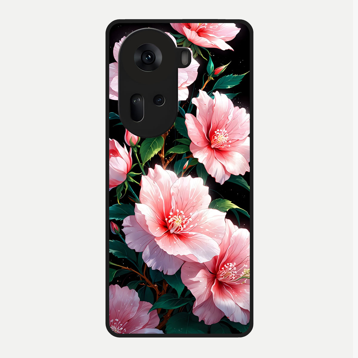  Peach Flower Glass Case For Oppo Reno 11 5G back cover – full design glossy printed glass finish