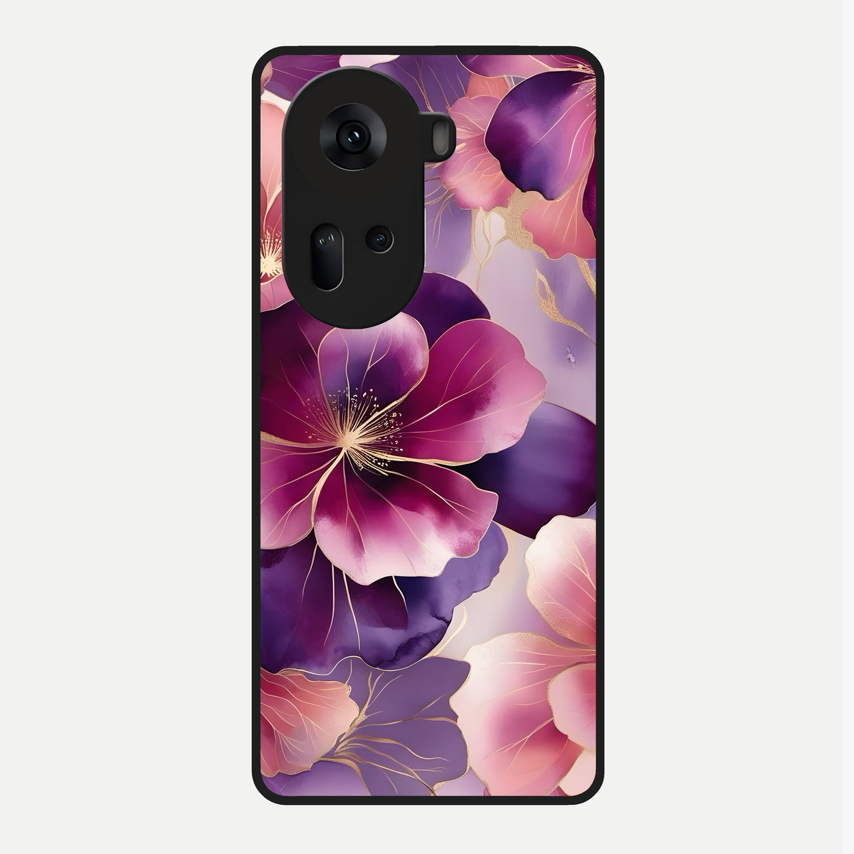  Pink Bouquet Florals Glass Case For Oppo Reno 11 5G back cover – full design glossy printed glass finish