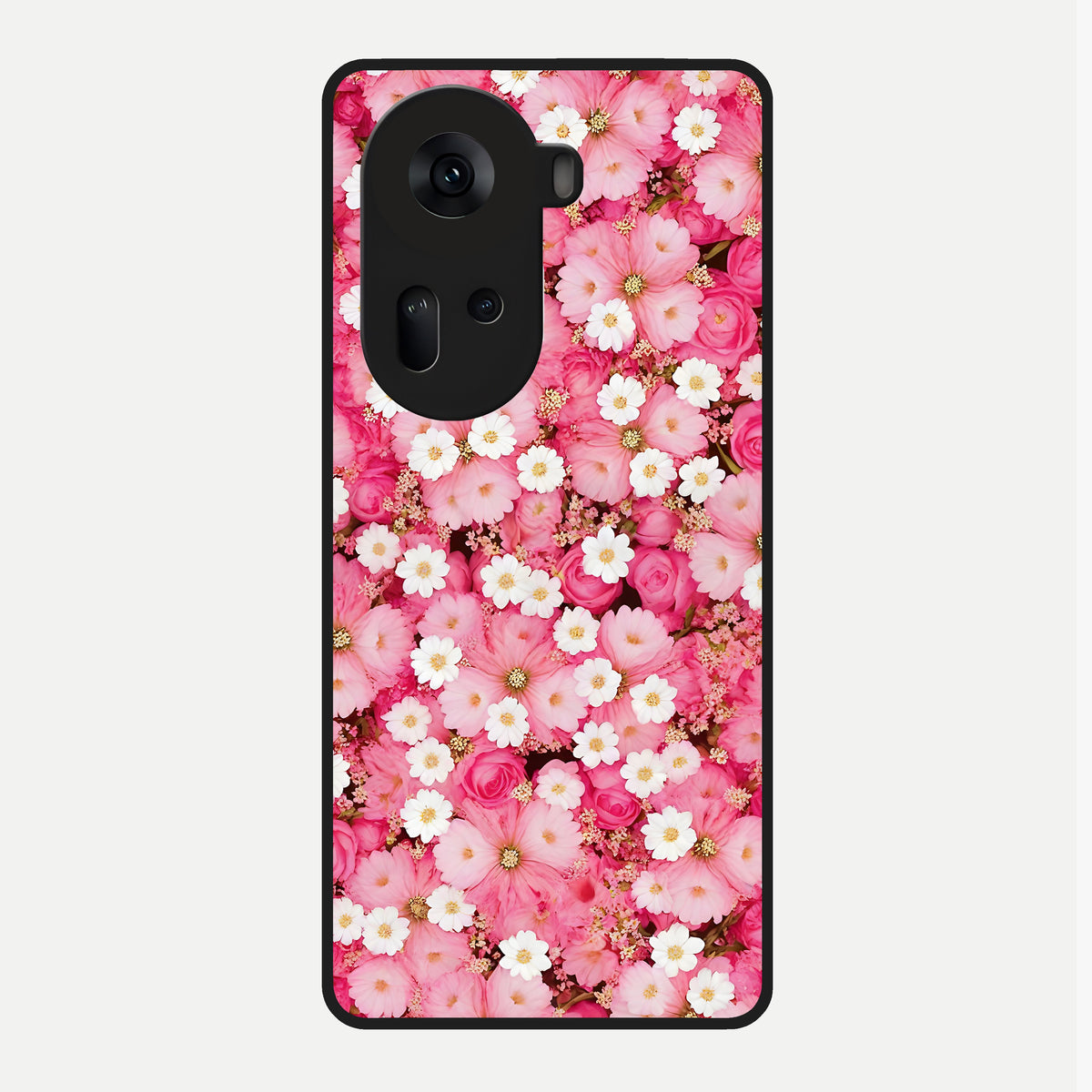  Pink Daisy Bliss Glass Case For Oppo Reno 11 5G back cover – full design glossy printed glass finish