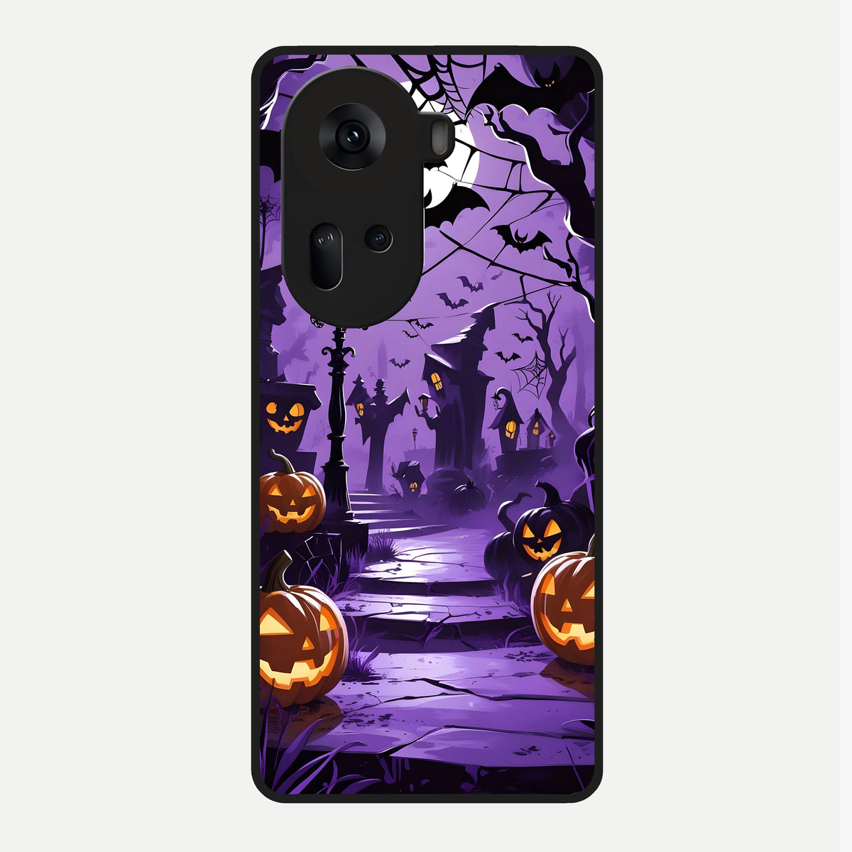  Pumpkin Patch Halloween Glass Case For Oppo Reno 11 5G back cover – full design glossy printed glass finish