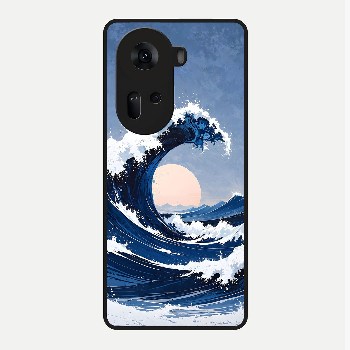  Rising Tide Power Glass Case For Oppo Reno 11 5G back cover – full design glossy printed glass finish