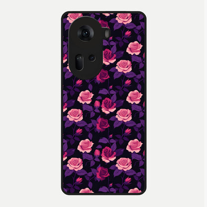  Rose Garden Twilight Glass Case For Oppo Reno 11 5G back cover – full design glossy printed glass finish
