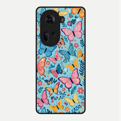  Spring Wing Garden Glass Case For Oppo Reno 11 5G back cover – full design glossy printed glass finish