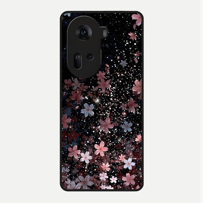  Starlit Flower Dreams Glass Case For Oppo Reno 11 5G back cover – full design glossy printed glass finish