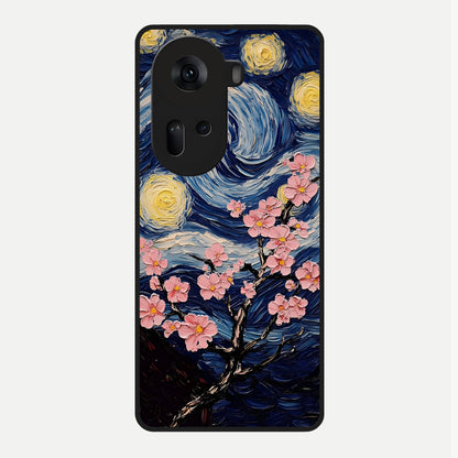  Van Gogh Scenery Glass Case For Oppo Reno 11 5G back cover – full design glossy printed glass finish
