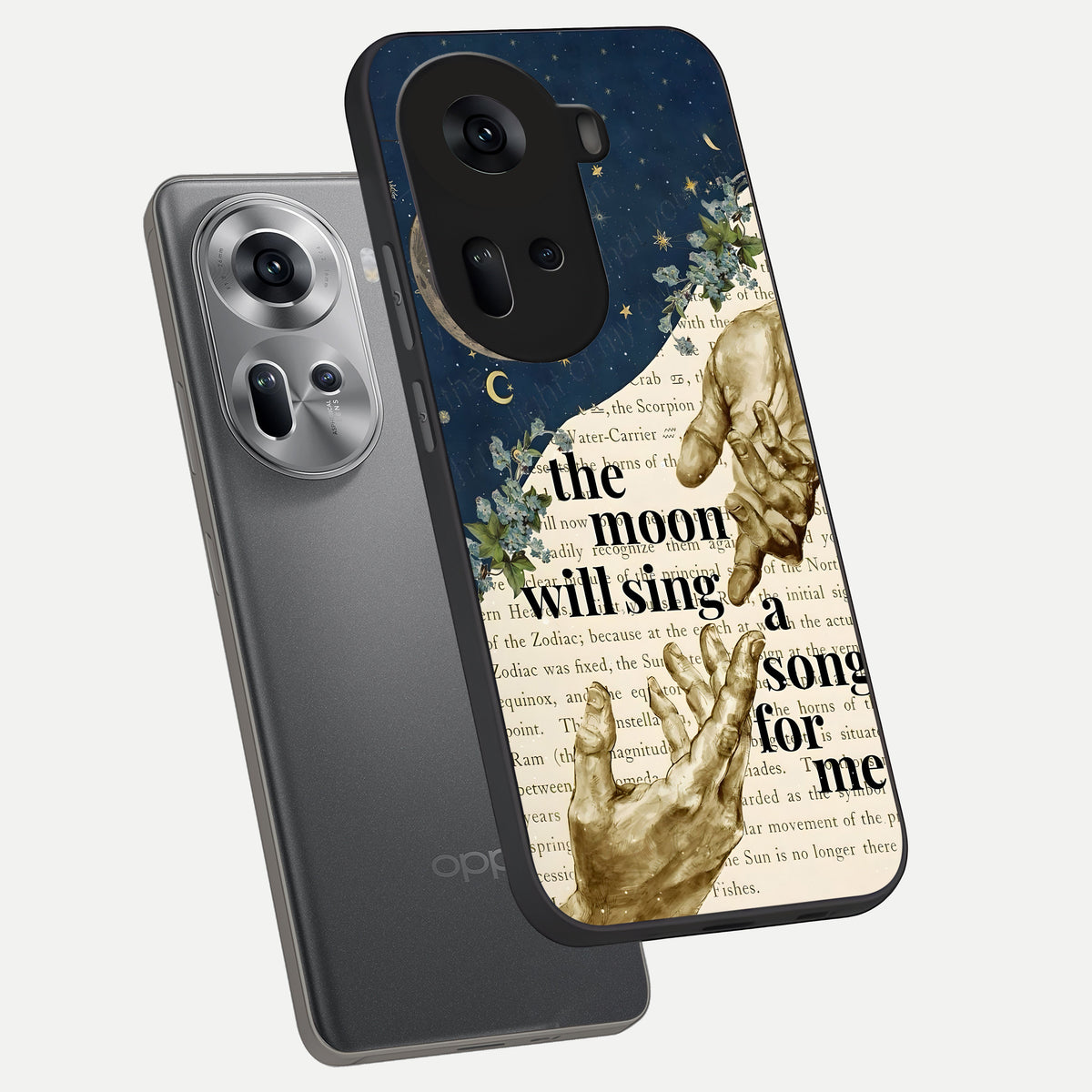  Aesthetic Divine phone case For Oppo Reno 11 5G showing premium glass back cover with detailed artwork