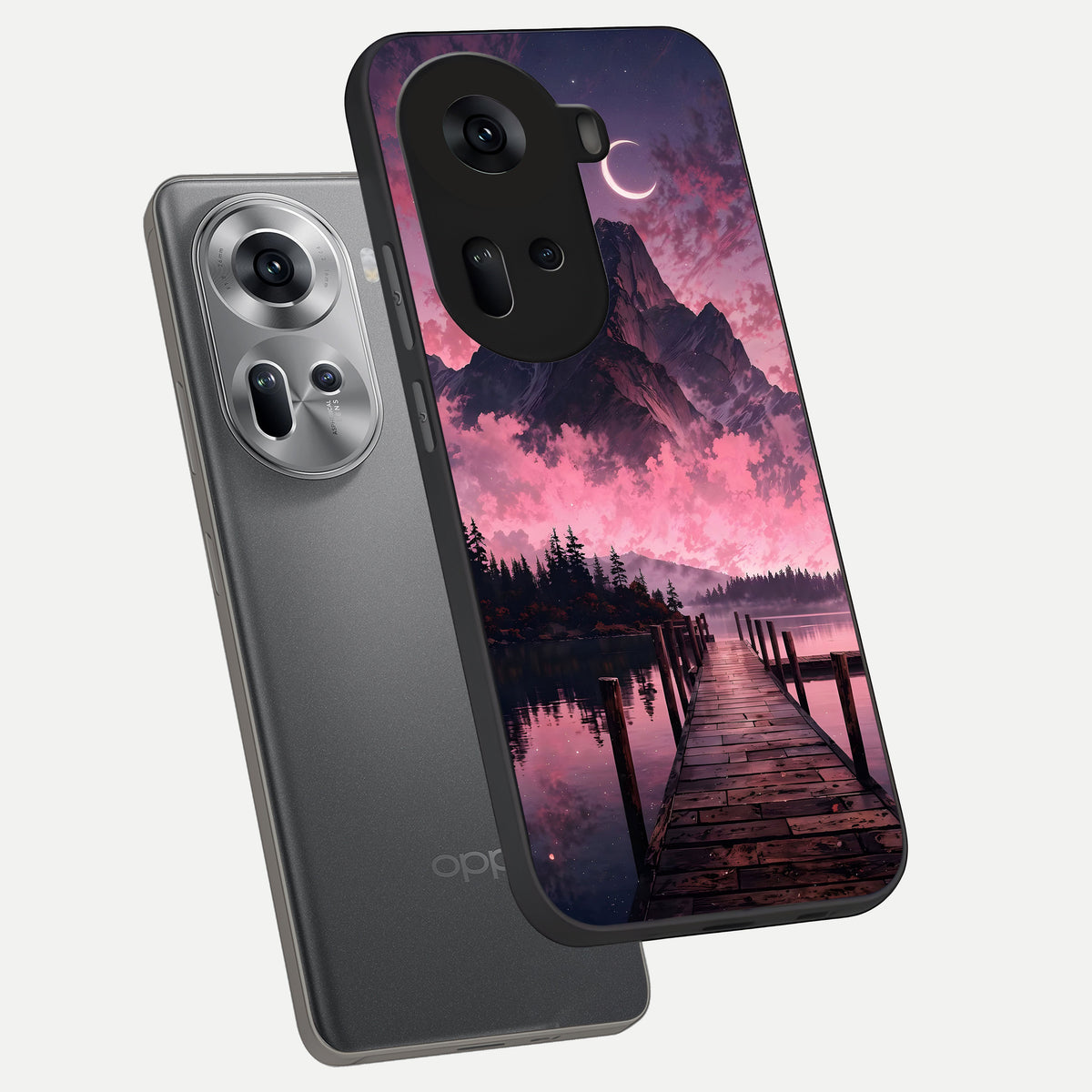  Beautiful Mountain View phone case For Oppo Reno 11 5G showing premium glass back cover with detailed artwork