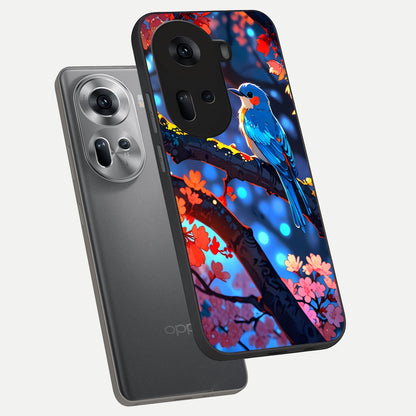  Blooming Water Drift phone case For Oppo Reno 11 5G showing premium glass back cover with detailed artwork