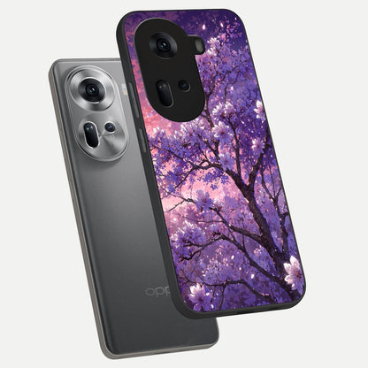  Blossom Tree phone case For Oppo Reno 11 5G showing premium glass back cover with detailed artwork