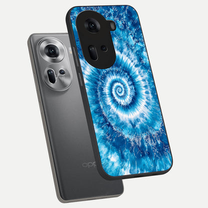  Blue Galaxy Wave phone case For Oppo Reno 11 5G showing premium glass back cover with detailed artwork