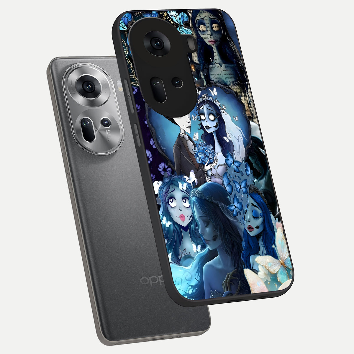 Butterfly Ghost Soul phone case For Oppo Reno 11 5G showing premium glass back cover with detailed artwork