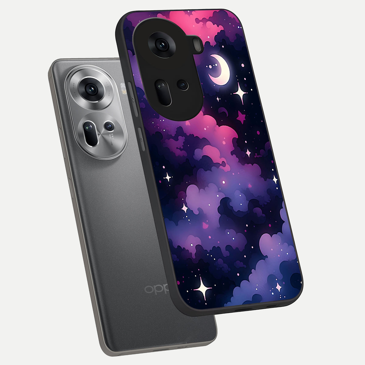  Celestial Moon Magic phone case For Oppo Reno 11 5G showing premium glass back cover with detailed artwork