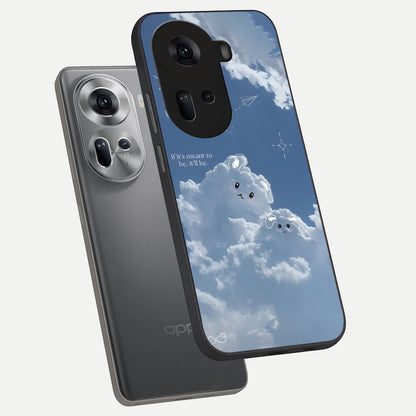  Cloud Bunny Dreams phone case For Oppo Reno 11 5G showing premium glass back cover with detailed artwork
