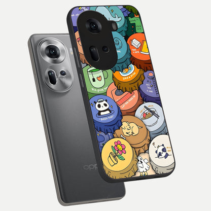  Coins Patterns phone case For Oppo Reno 11 5G showing premium glass back cover with detailed artwork