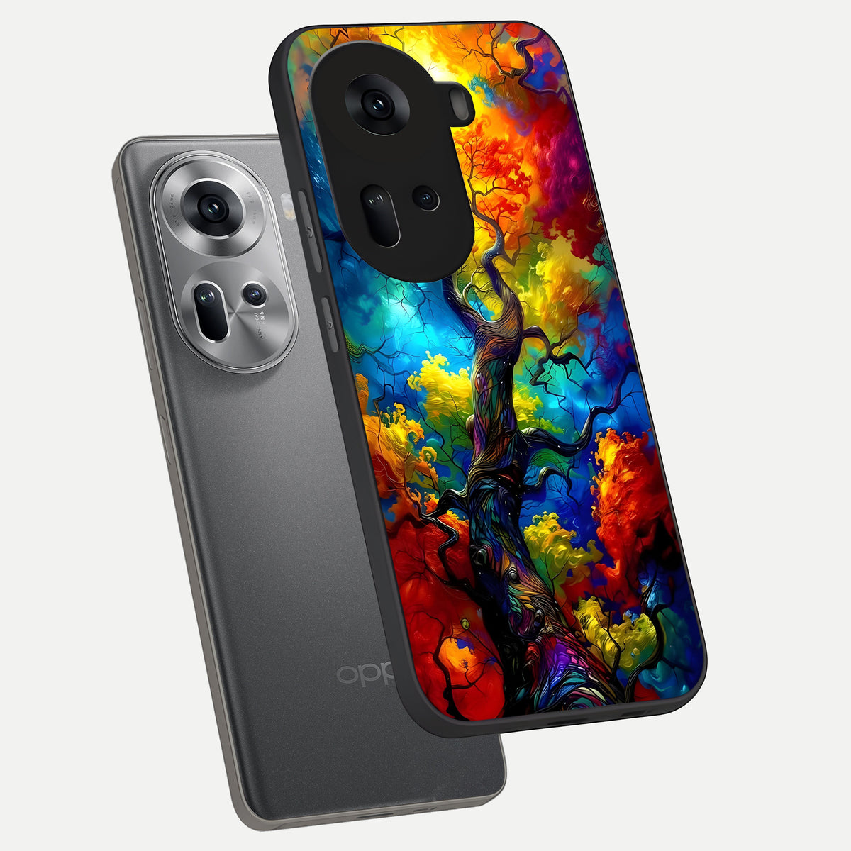  Colorful Soda Bottles phone case For Oppo Reno 11 5G showing premium glass back cover with detailed artwork