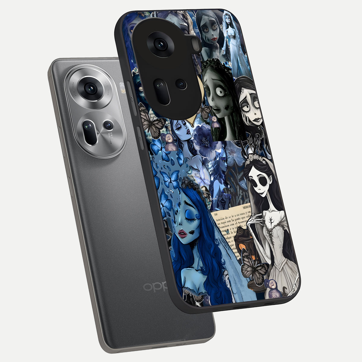  Corpse Bride Posters phone case For Oppo Reno 11 5G showing premium glass back cover with detailed artwork