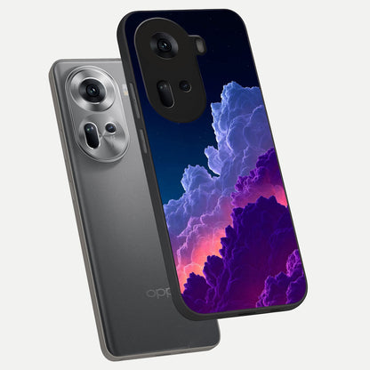  Dreamy Cloud Skies phone case For Oppo Reno 11 5G showing premium glass back cover with detailed artwork