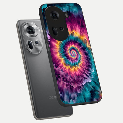  Galactic Spiral Burst phone case For Oppo Reno 11 5G showing premium glass back cover with detailed artwork