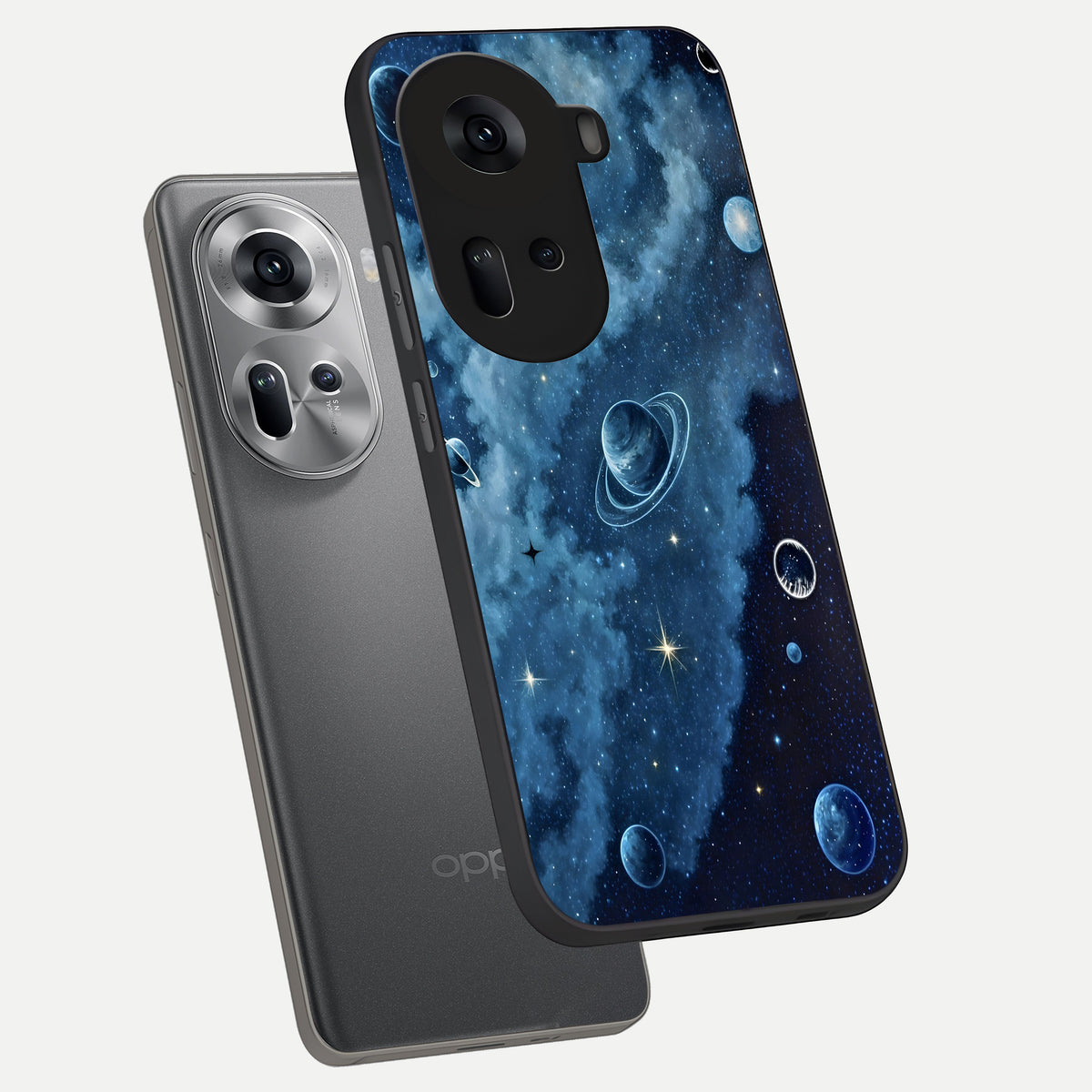  Galaxy Dream Space phone case For Oppo Reno 11 5G showing premium glass back cover with detailed artwork