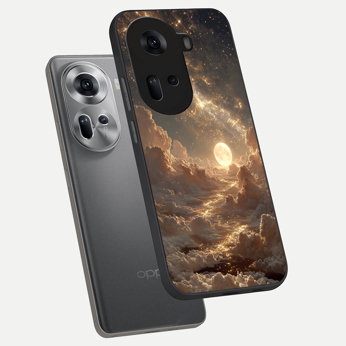  Golden Sky Dream phone case For Oppo Reno 11 5G showing premium glass back cover with detailed artwork