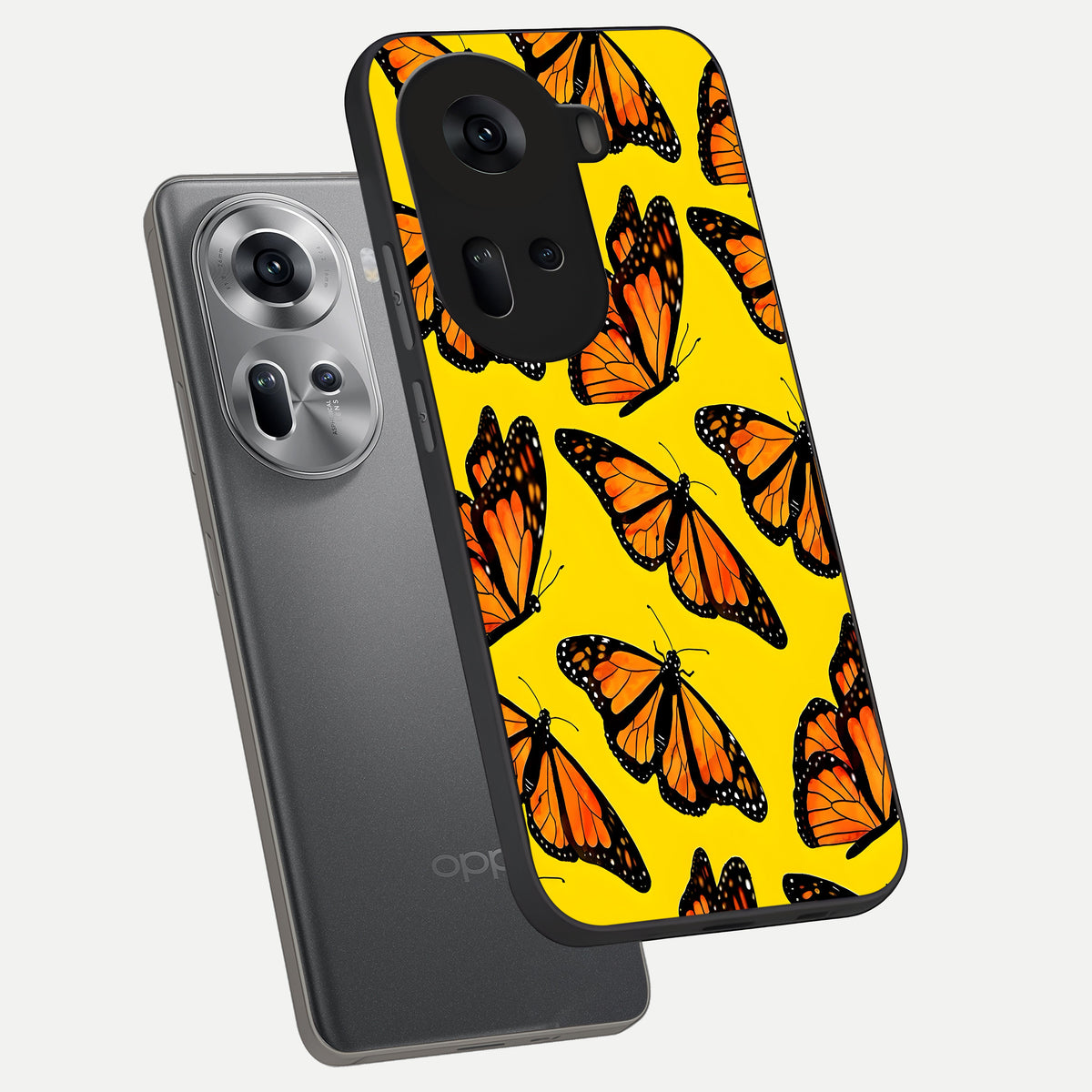  Golden Wing Flight phone case For Oppo Reno 11 5G showing premium glass back cover with detailed artwork