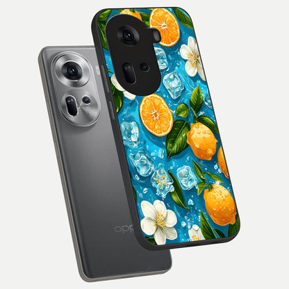  Ice Cube With Orange phone case For Oppo Reno 11 5G showing premium glass back cover with detailed artwork