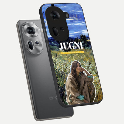  Jugni Soul Vibes phone case For Oppo Reno 11 5G showing premium glass back cover with detailed artwork