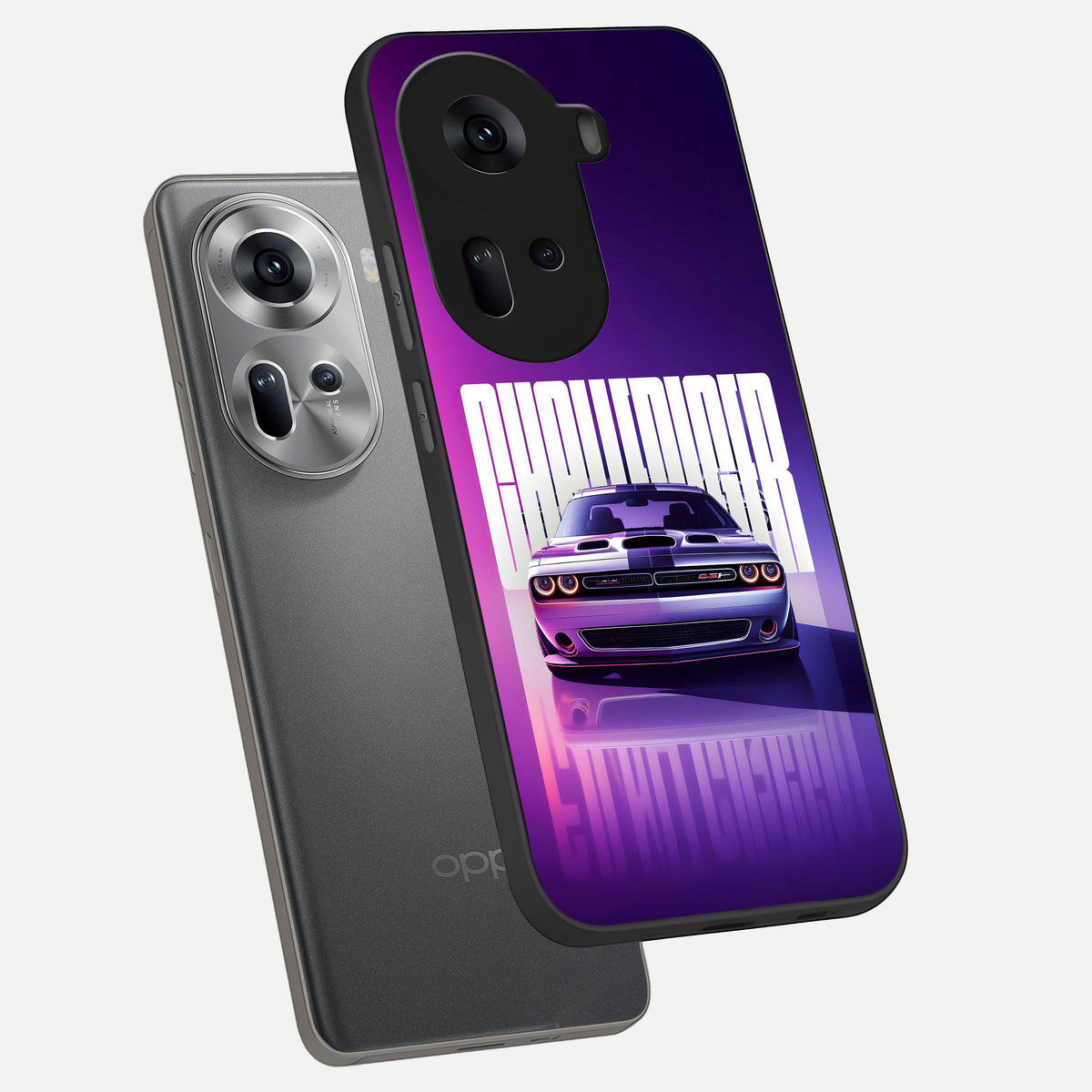  Midnight Muscle Ride phone case For Oppo Reno 11 5G showing premium glass back cover with detailed artwork