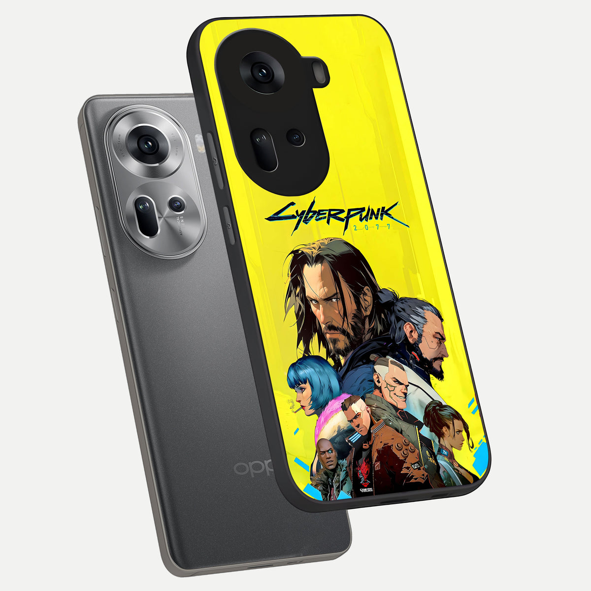  Neon Rebel Genesis phone case For Oppo Reno 11 5G showing premium glass back cover with detailed artwork