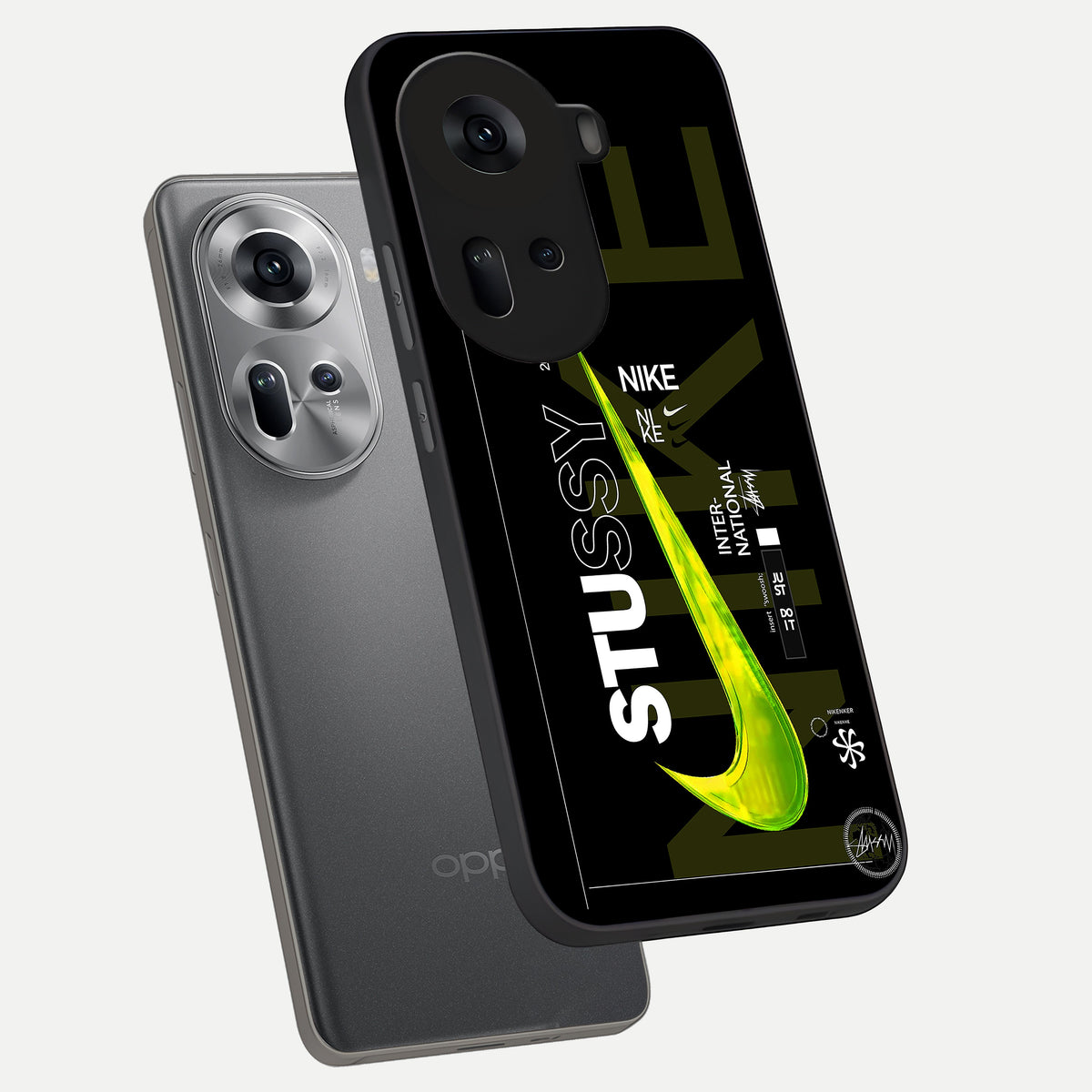  Neon Street Edition phone case For Oppo Reno 11 5G showing premium glass back cover with detailed artwork
