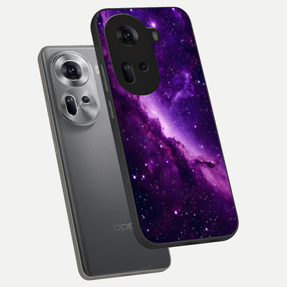  Purple Shade Sky phone case For Oppo Reno 11 5G showing premium glass back cover with detailed artwork