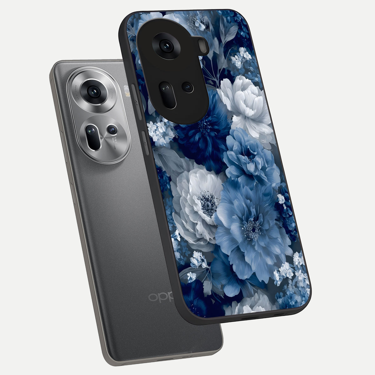  Royal Bloom Garden phone case For Oppo Reno 11 5G showing premium glass back cover with detailed artwork