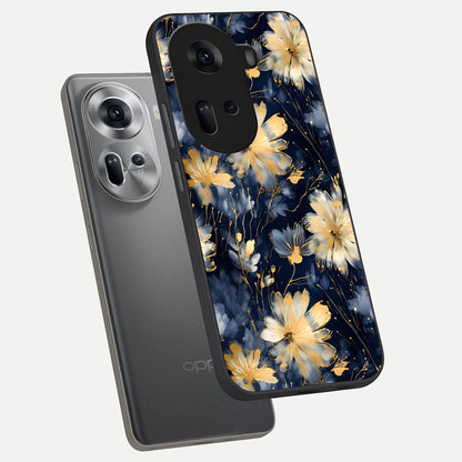  Royal Petal Dream phone case For Oppo Reno 11 5G showing premium glass back cover with detailed artwork